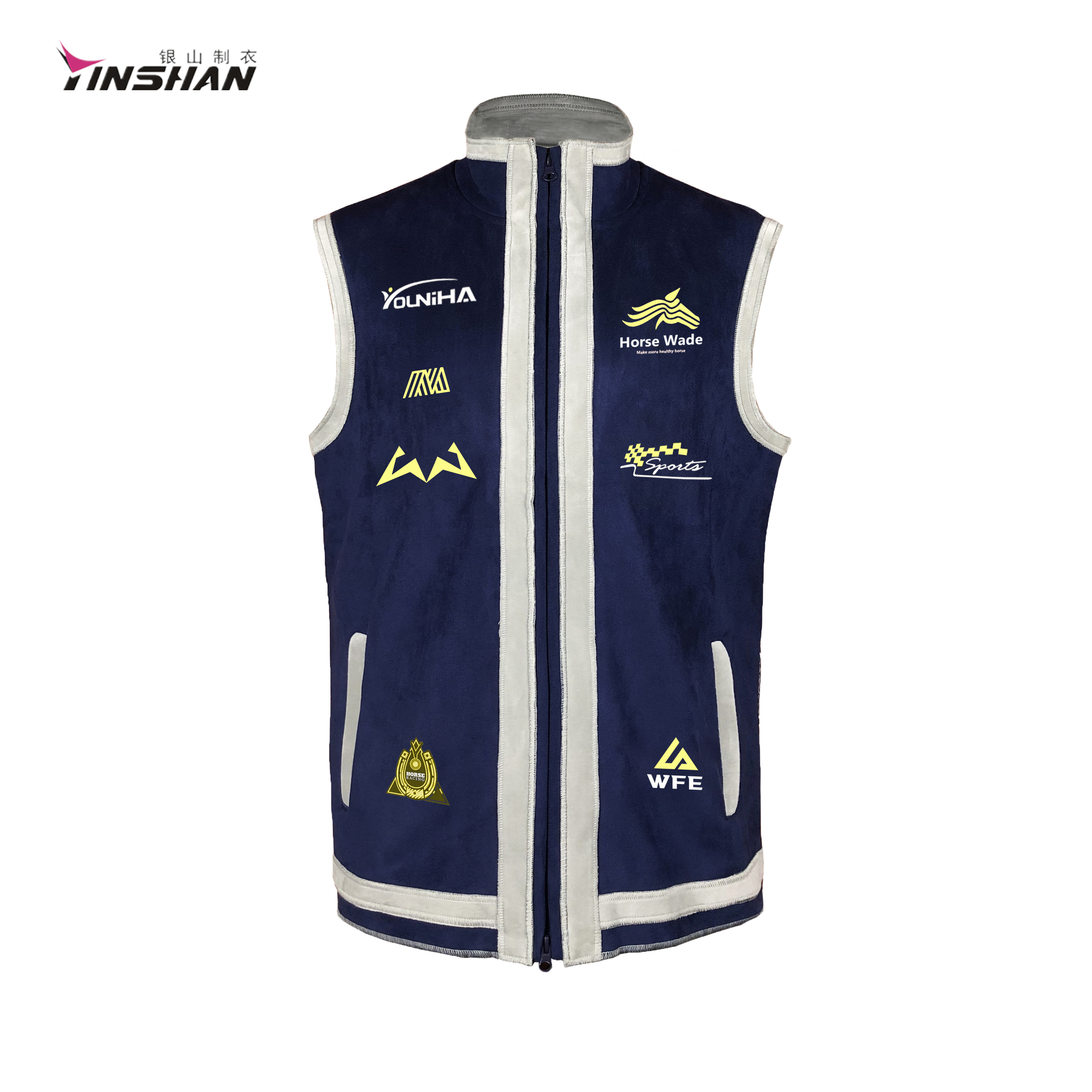 Custom Design Zipper Softshell Vest with High Quality Embroidery